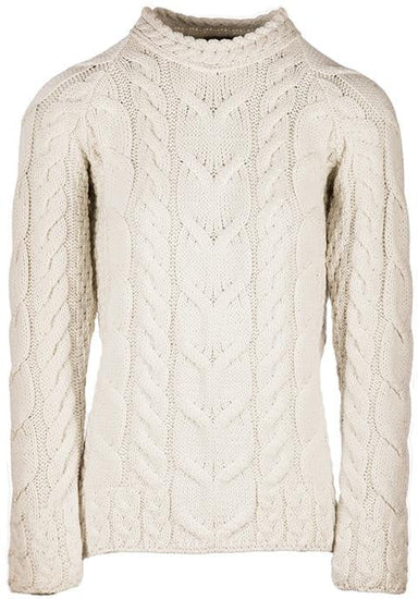 Women's Supersoft Merino Wool Plaid Weave Crew Neck Sweater by Aran Mills