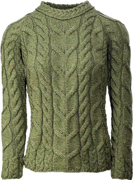 Women's Supersoft Merino Wool Plaid Weave Crew Neck Sweater by Aran Mills