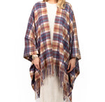 Ladies Tartan Cashmere Full Cape - Bannockbane Navy