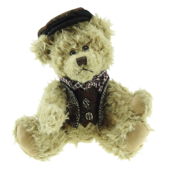 25cm Teddy Bear with Harris Tweed Clothing - Green