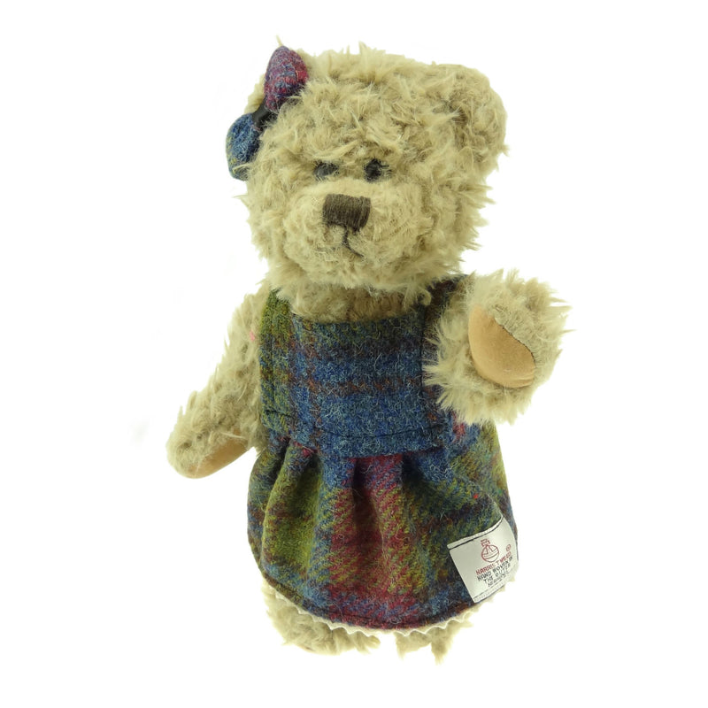 25cm Teddy Bear with Harris Tweed Dress - 2 Colours