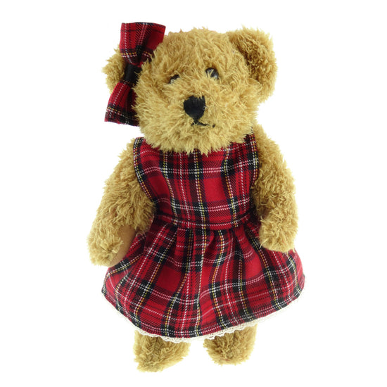 25cm Teddy Bear with Royal Stewart Dress