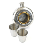 5oz Stainless Steel Hip Flask Set - Stag - Polished/Matt Finish