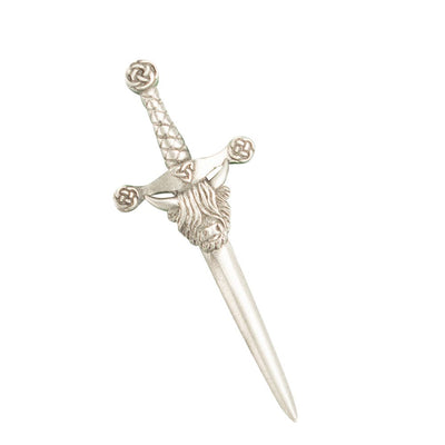 Pewter Highland Cow Head Kilt Pin
