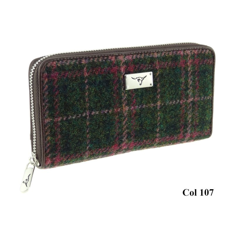 Harris Tweed Long Zip Purse - Staffa - 8 Colours