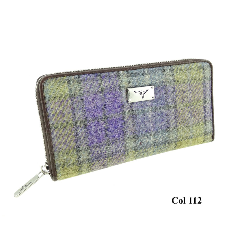 Harris Tweed Long Zip Purse - Staffa - 8 Colours