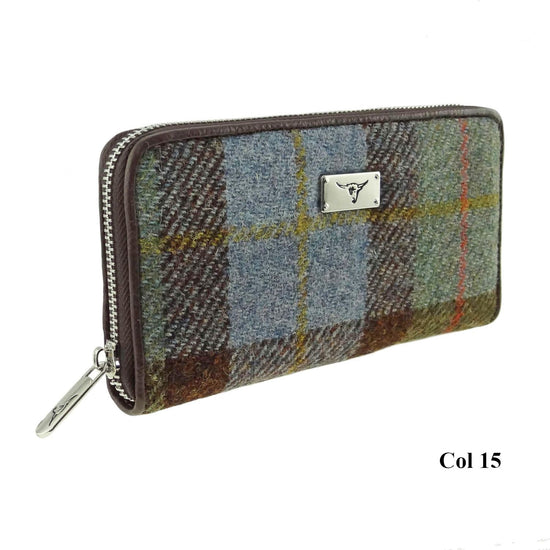 Harris Tweed Long Zip Purse - Staffa - 8 Colours