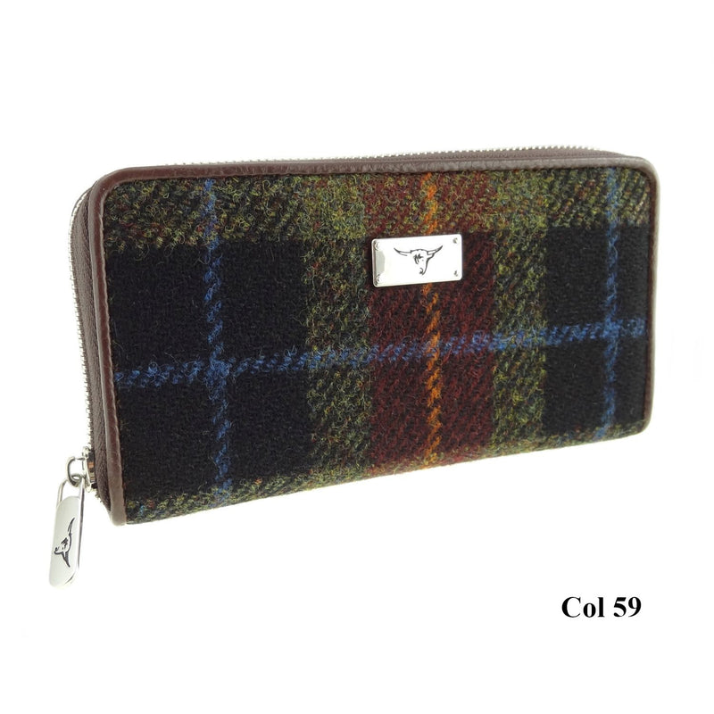 Harris Tweed Long Zip Purse - Staffa - 8 Colours