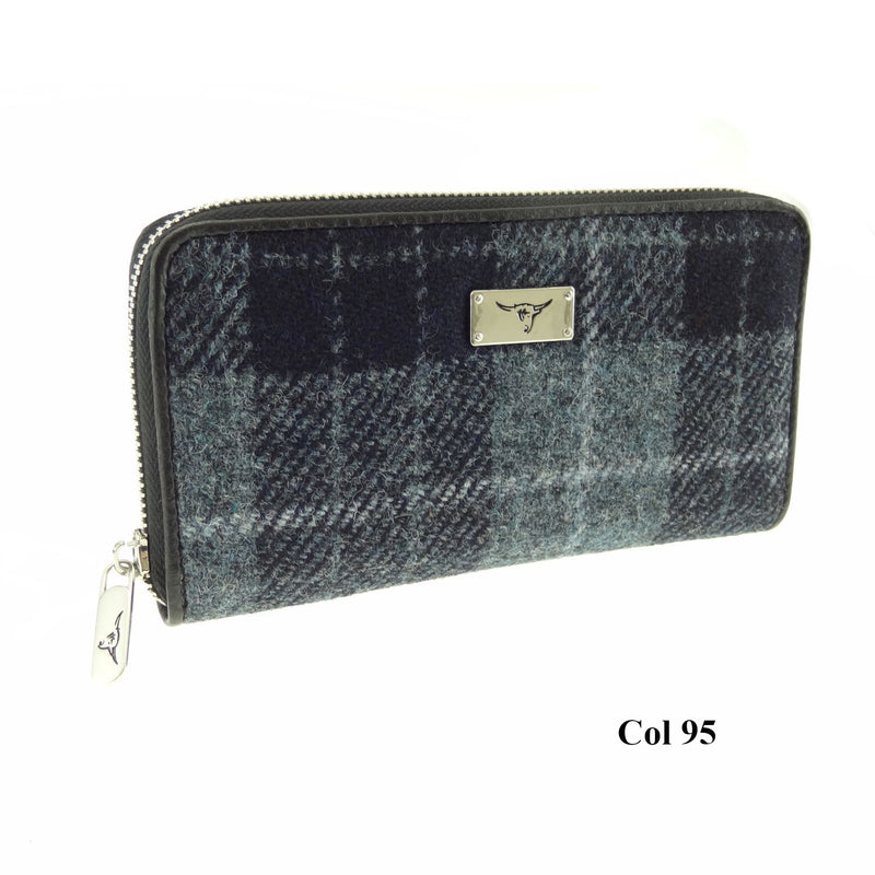 Harris Tweed Long Zip Purse - Staffa - 8 Colours