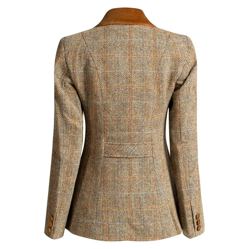 Women's Harris Tweed Jacket - Sandy - Light Brown Herringbone