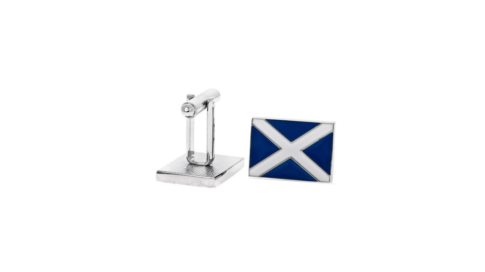 Scotland Flag / Saltire Cufflinks  Blue and White