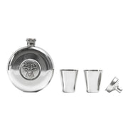 5oz Stainless Steel Hip Flask Set - Stag - Polished/Matt Finish