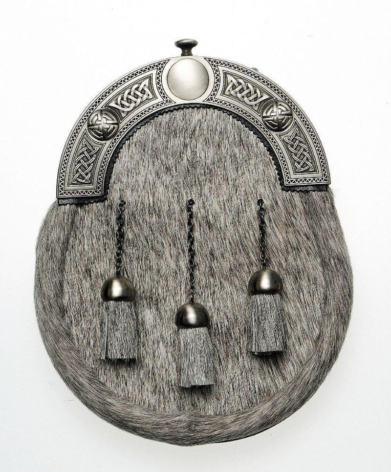 Full Dress Natural Calfskin Antique Celtic Knot Sporran
