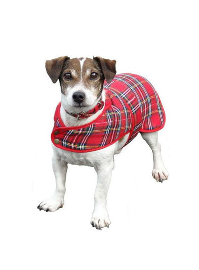 Traditional Deluxe Dog Coat In Royal Stewart