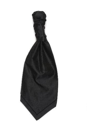 Children's Polyester Shantung Ruche Tie - Black