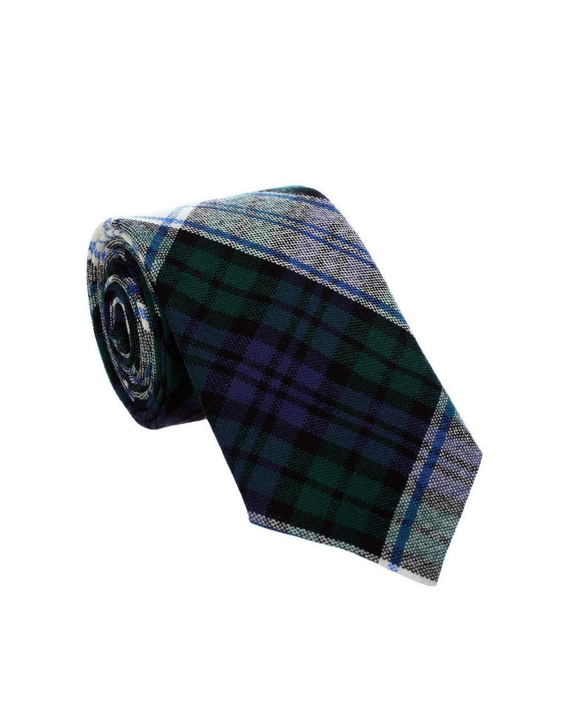 100% Wool Tartan Neck Tie - Black Watch Modern Dress
