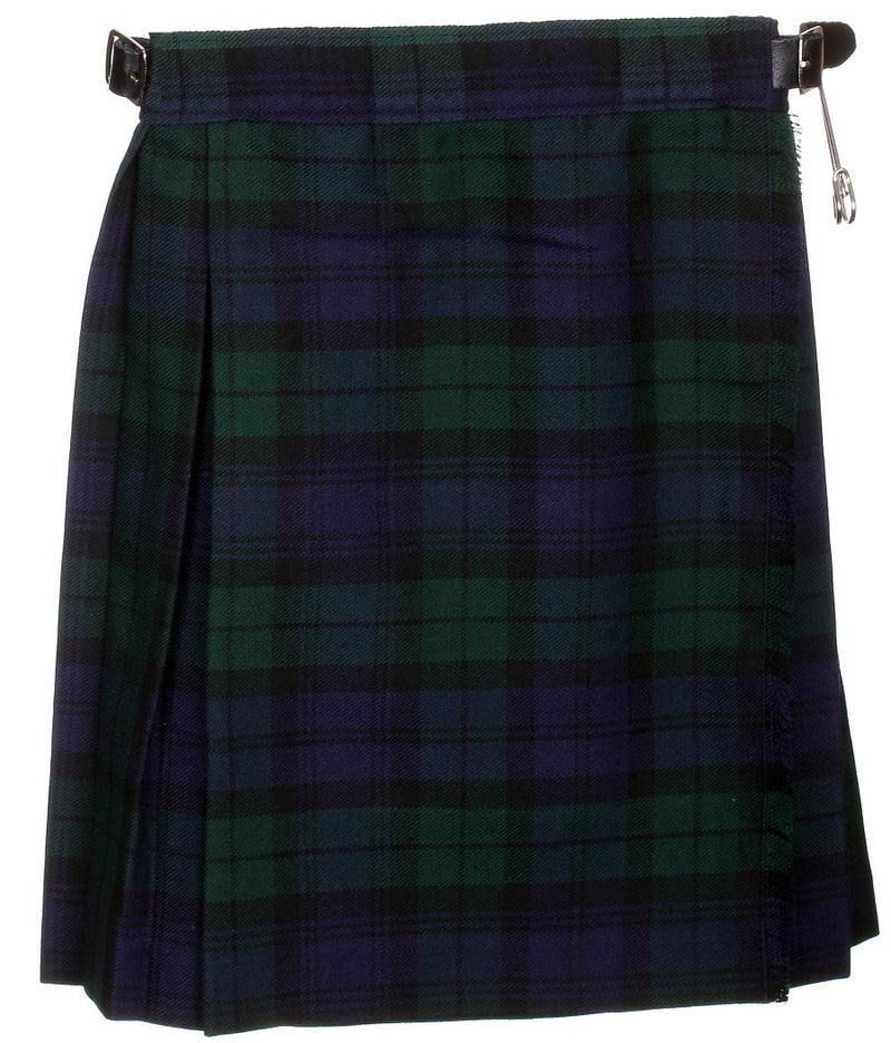 Girls Polyviscose Kilt, Black Watch