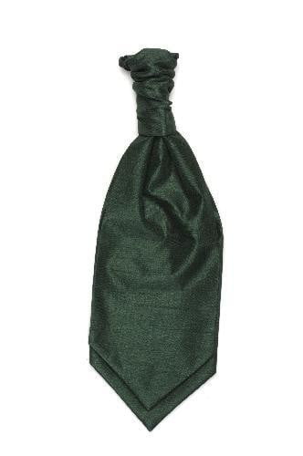 Children's Polyester Shantung Ruche Tie - Bottle Green