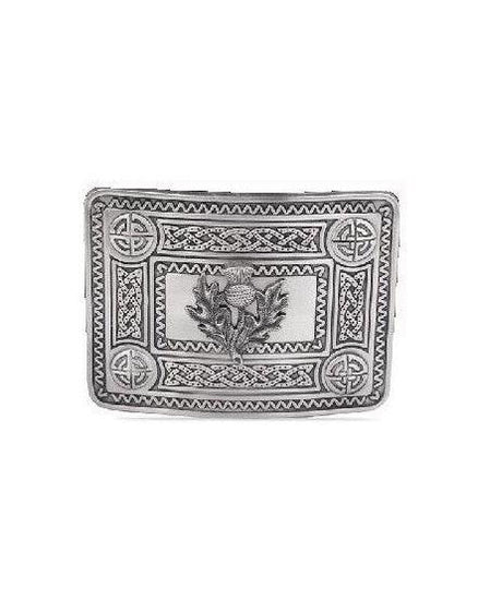 Thistle Celtic Knot Belt Buckle - Antique Finish