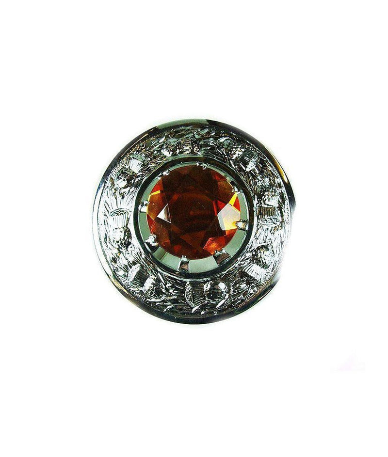 Thistle Stone Plaid Brooch - Chrome Finish - 4 Colours