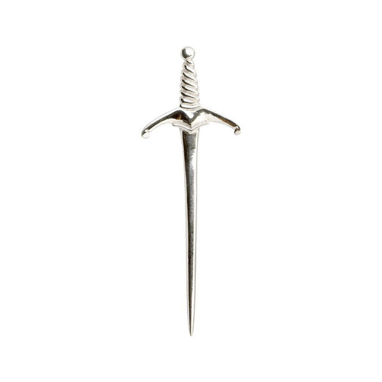Sterling Silver Entwined Hilt Sword Shaped Kilt Pin