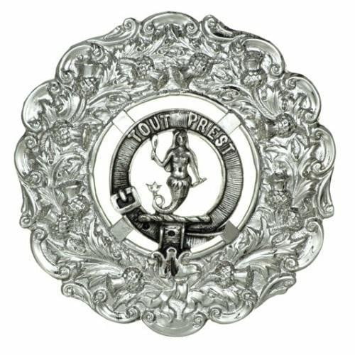 Clan Crest Plaid Brooch - Made to Order