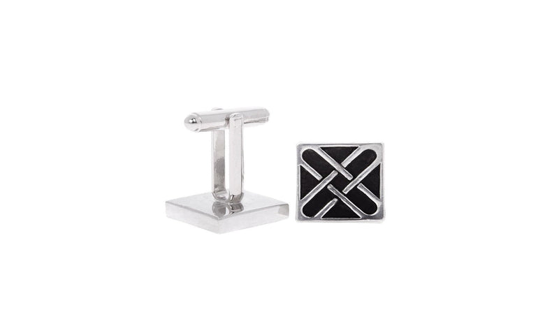 Cross Pattern Chrome Cufflinks