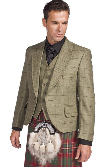 Luxury Estate Tweed Kilt Jacket with 5 Button Waistcoat Made to Order