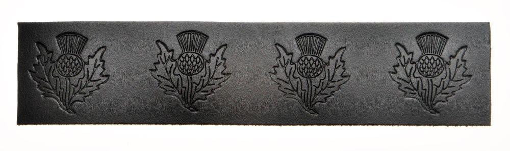 Embossed Thistle Velcro Kilt Belt