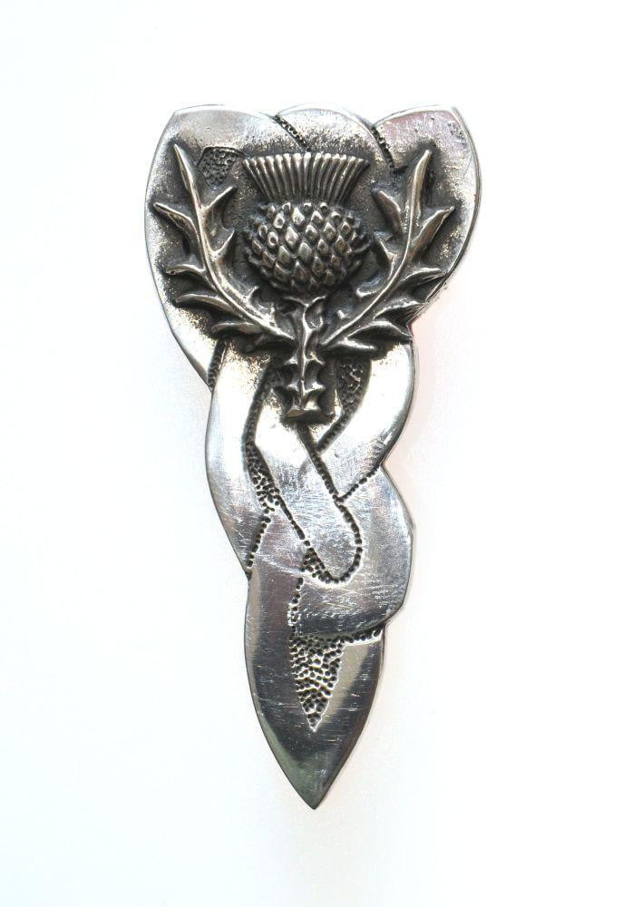 Pewter Large Thistle Design Kilt Pin