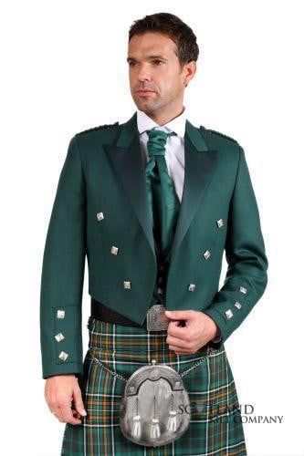 Green Prince Charlie Jacket & vest, Scottish Made