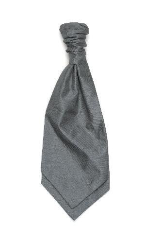 Children's Polyester Shantung Ruche Tie - Grey
