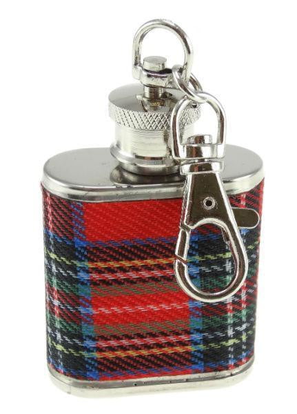 1oz Royal Stewart Hip Flask Keyring