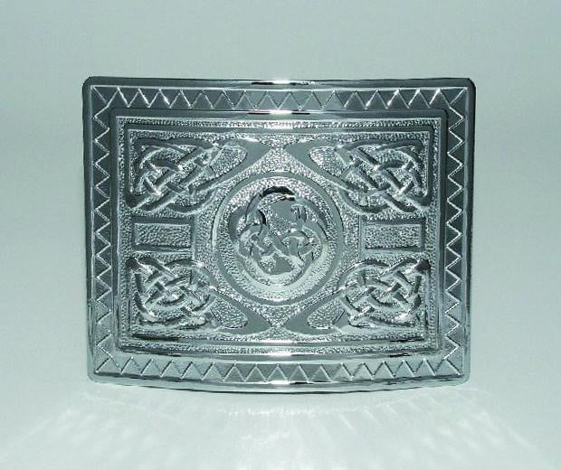 Highland Swirl Belt Buckle - Chrome Finish