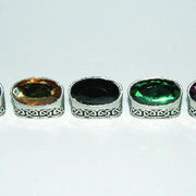 Dress Sgian Dubh - Celtic Knot Design - Chrome Finish - Stone Top