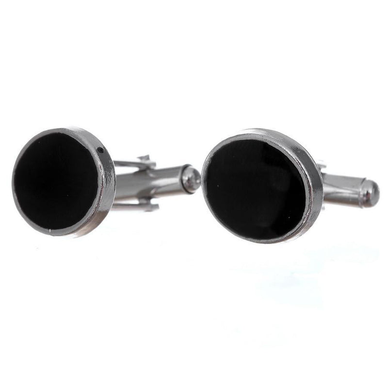 Black Enamel Chrome Cufflinks