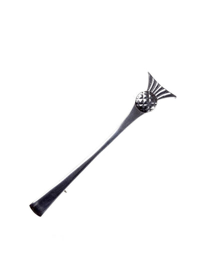 Modern Thistle Pewter Kilt Pin - Polished