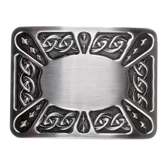 Contemporary Celtic Kilt Buckle - Oval - Antique Finish