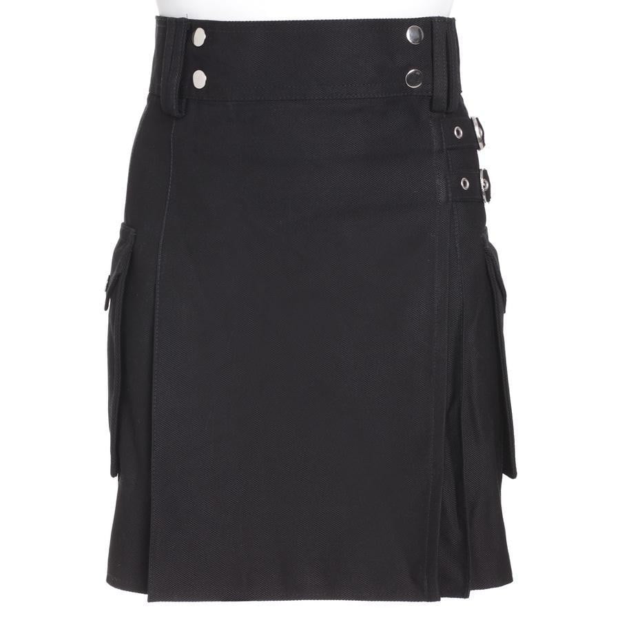 Women's Black Utility Kilt | Scotland Kilt Co