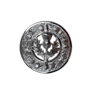 Thistle Design and Thistle Centre Brooch - Chrome Finish