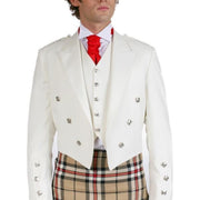 Ivory Prince Charlie Jacket with 5 Button Vest, Scottish Made