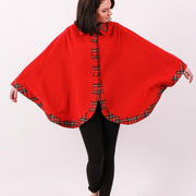 Women's Kerry Cape - Red with Royal Stewart trim