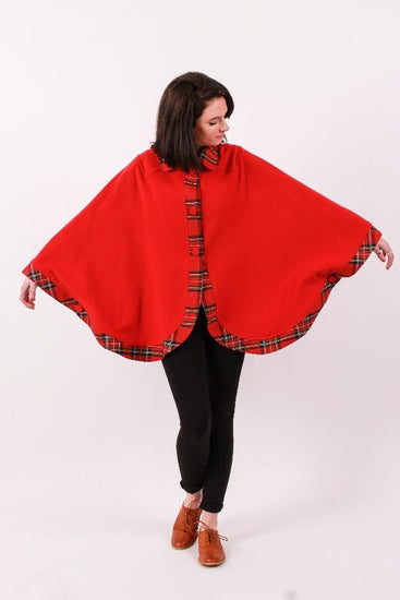Women's Kerry Cape - Red with Royal Stewart trim