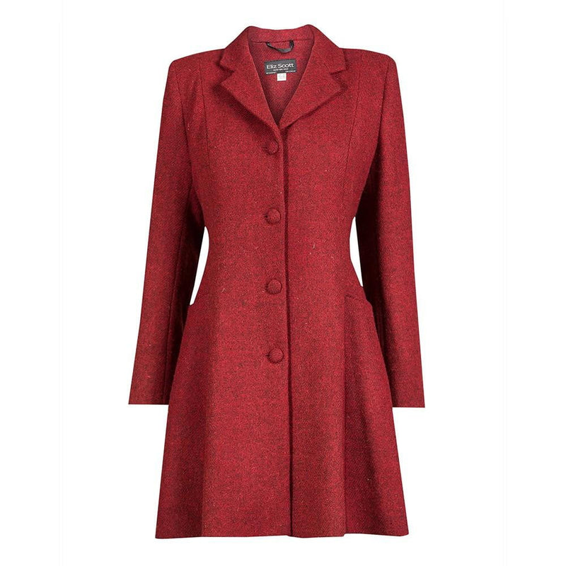 Women's Harris Tweed Coat - Zoe - Red