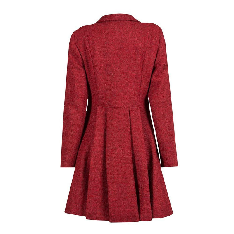 Women's Harris Tweed Coat - Zoe - Red