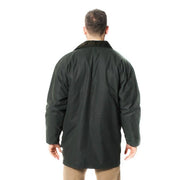 Mens Cotton Wax Padded Jacket - Olive Green