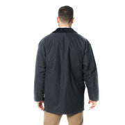 Mens Cotton Wax Padded Jacket - Navy