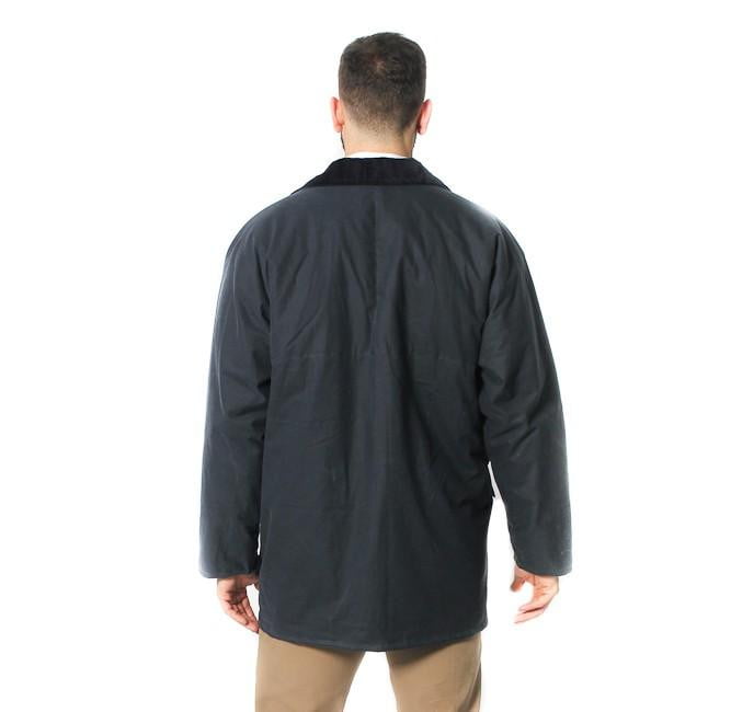 Mens Cotton Wax Padded Jacket - Navy