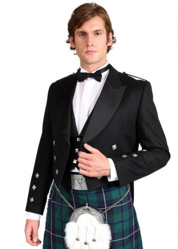 Prince Charlie Jacket, 100% Black Barathea Wool - Imported | Scotland ...