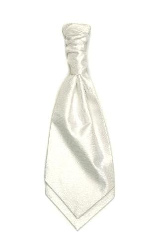 Children's Polyester Shantung Ruche Tie - Ivory